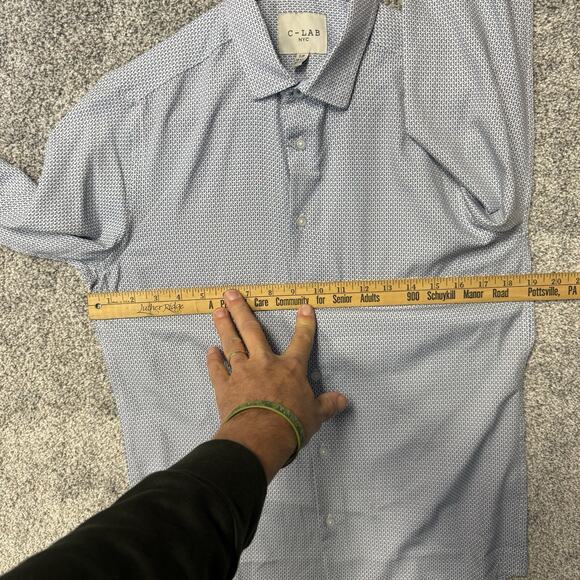 C-Lab NYC Slim Fit Dress Shirt Size Small Preppy Office Formal Comfort Stretch - Picture 3 of 12